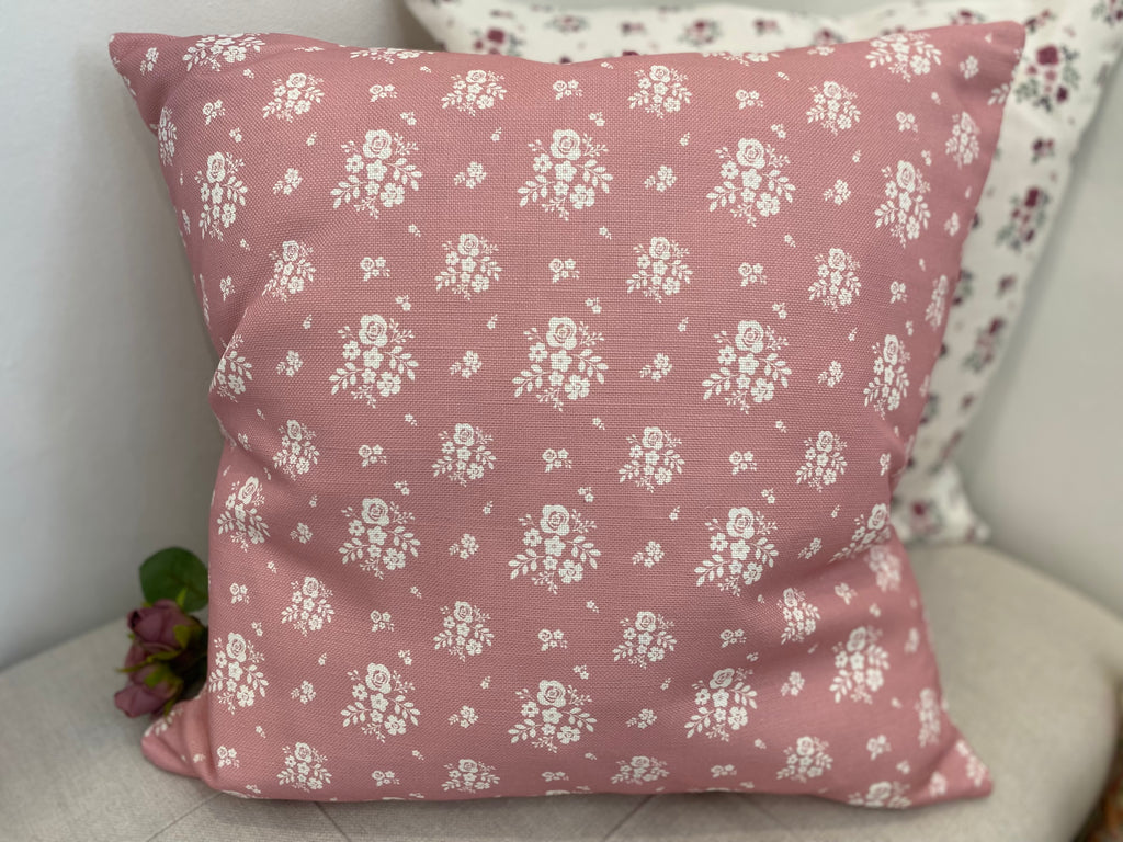 Cushion Cover - Linen and Rose - Damson pale Rose linen 45cm