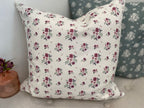 Cushion Cover - Linen and Rose - Damson Multi linen 45cm