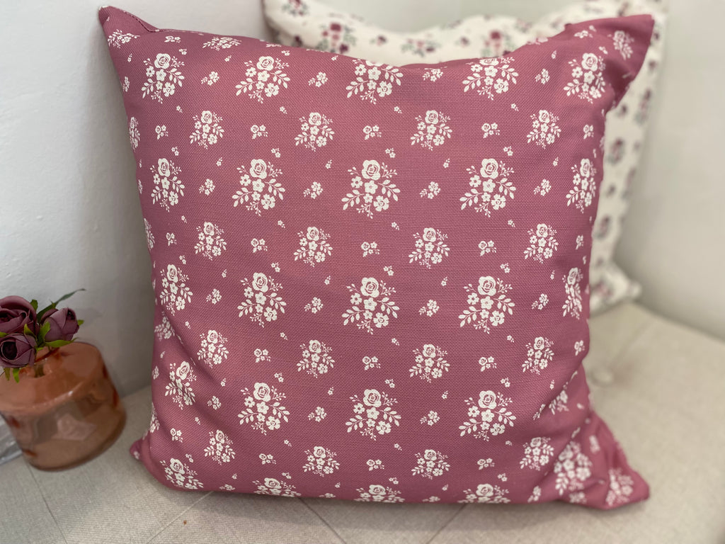 Cushion Cover - Linen and Rose - Damson Deep Rose Pink linen 45cm