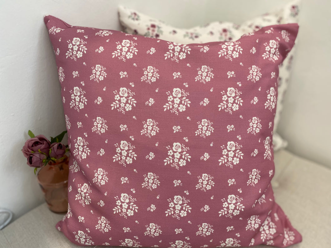 Cushion Cover - Linen and Rose - Damson Deep Rose Pink linen 45cm