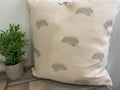 Cushion Cover - Peony & Sage Falling Feather Swedish grey on cream linen 45cm