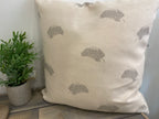 Cushion Cover - Peony & Sage Falling Feather Swedish grey on cream linen 45cm
