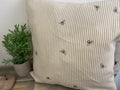 Cushion Cover - Peony & Sage Bee Pinstripe charcoal 45cm