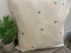 Cushion Cover - Peony & Sage Bee Pinstripe charcoal 45cm