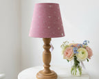 Mini Empire Lampshade - Linen & Rose -  Hearts Foxglove - 15cm
