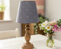 Mini Empire Lampshade - Linen & Rose -  Hearts Denim on natural - 15cm