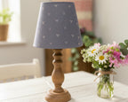 Mini Empire Lampshade - Linen & Rose -  Hearts Denim on natural - 15cm