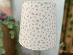 Empire Lampshade - Linen & Rose -  Ditsy Pumpkin & Green on white linen - 20cm Empire