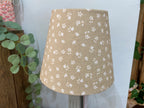 Mini Empire Lampshade - Linen & Rose -  Pumpkin Ditsy on white linen - 15cm