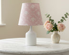 Mini Empire Lampshade - Linen & Rose - Emilia Primrose on white linen - 15cm