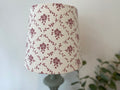 Empire Lampshade - Linen & Rose -  Emilia Foxglove on White linen - 20cm Empire