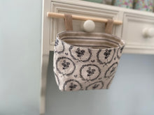 Load image into Gallery viewer, Hanging Fabric Basket - Olive and Daisy - Charcoal Wreath
