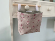 Load image into Gallery viewer, Hanging Fabric Basket - Linen &amp; Rose Damson  - Natural
