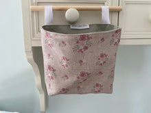 Load image into Gallery viewer, Hanging Fabric Basket - Linen &amp; Rose Damson  - Natural
