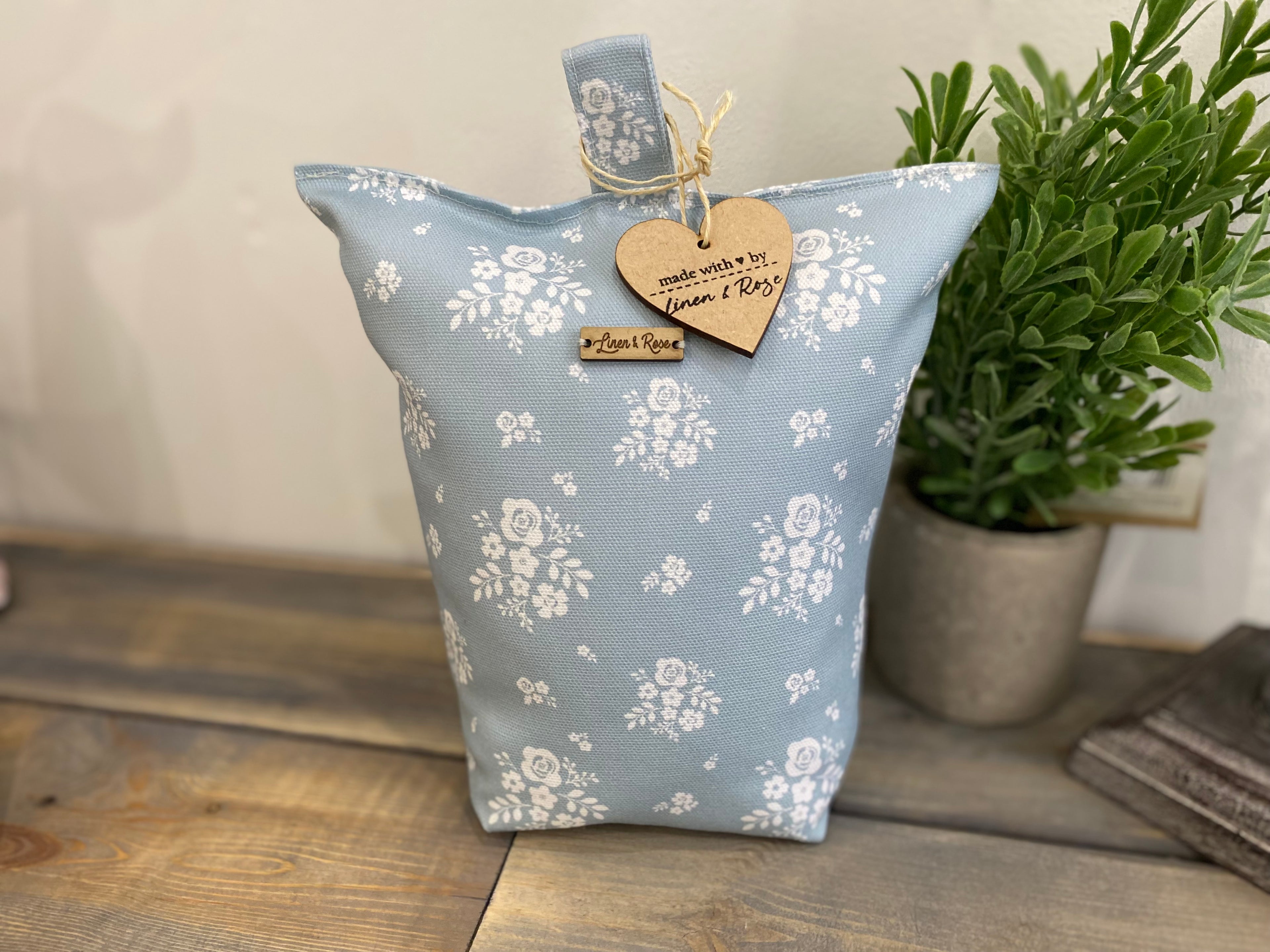 Doorstop - Linen & Rose Damson Duck Egg Blue / Aqua