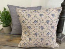 Load image into Gallery viewer, Cushion Cover - Linen and Rose Emilia Denim on Snow- 32cm x 32cm
