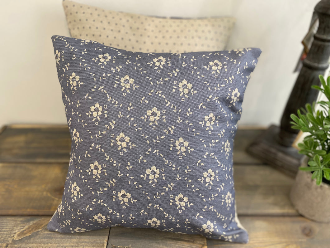 Cushion Cover - Linen and Rose Emilia Denim - 32cm x 32cm