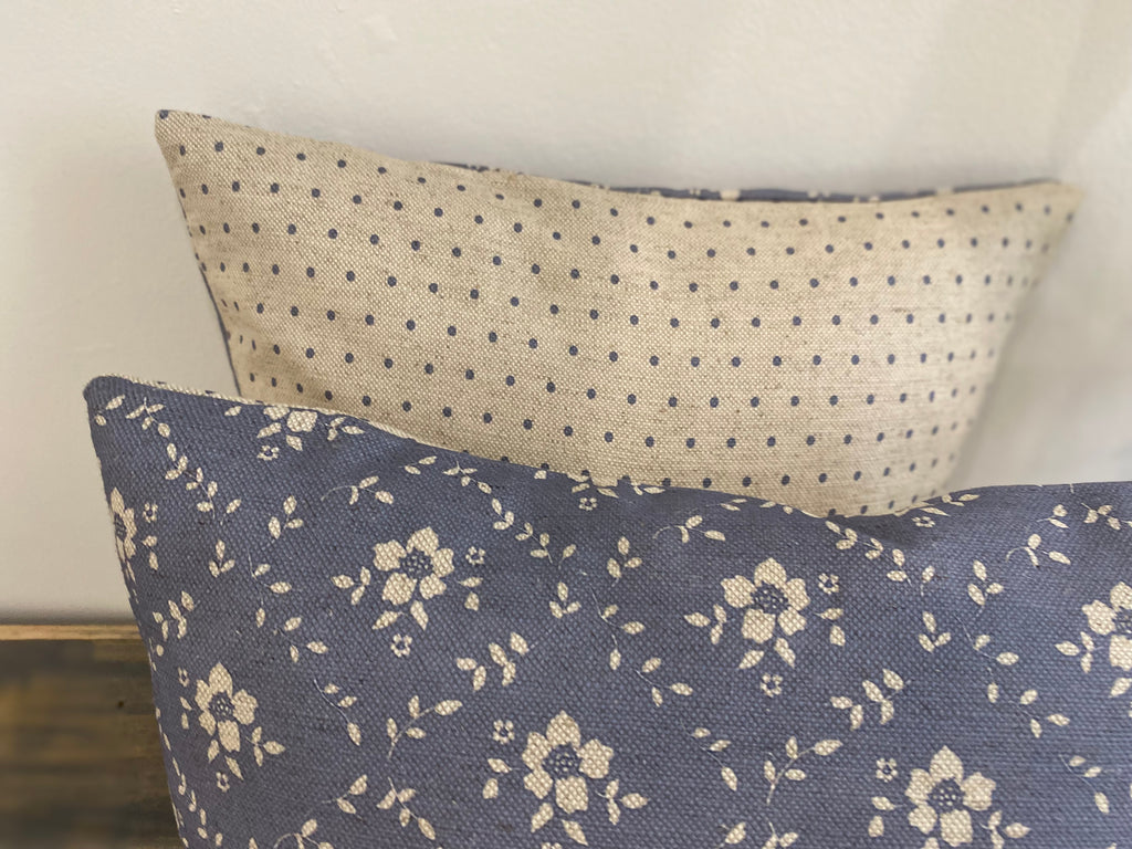 Cushion Cover - Linen and Rose Emilia Denim - 32cm x 32cm