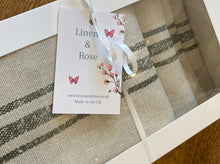 Load image into Gallery viewer, Set of four Linen Napkins - Peony &amp; Sage - Dutch Stripe Forest Green
