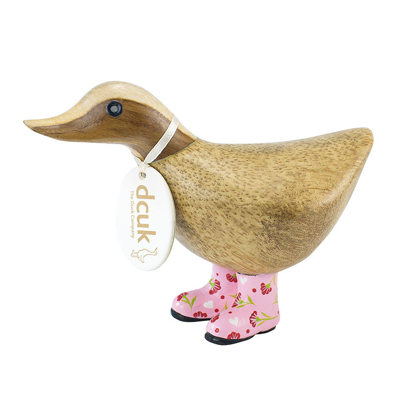 DCUK - Ducky pink floral wellies