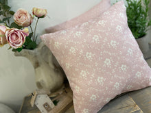 Load image into Gallery viewer, Cushion Cover - Linen and Rose Pink Emilia with pink dotty - 32cm x 32cm
