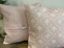 Load image into Gallery viewer, Cushion Cover - Linen and Rose Pink Emilia with pink dotty - 32cm x 32cm
