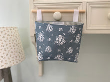 Load image into Gallery viewer, Hanging Fabric Basket - Linen &amp; Rose Damson  - Sea Green
