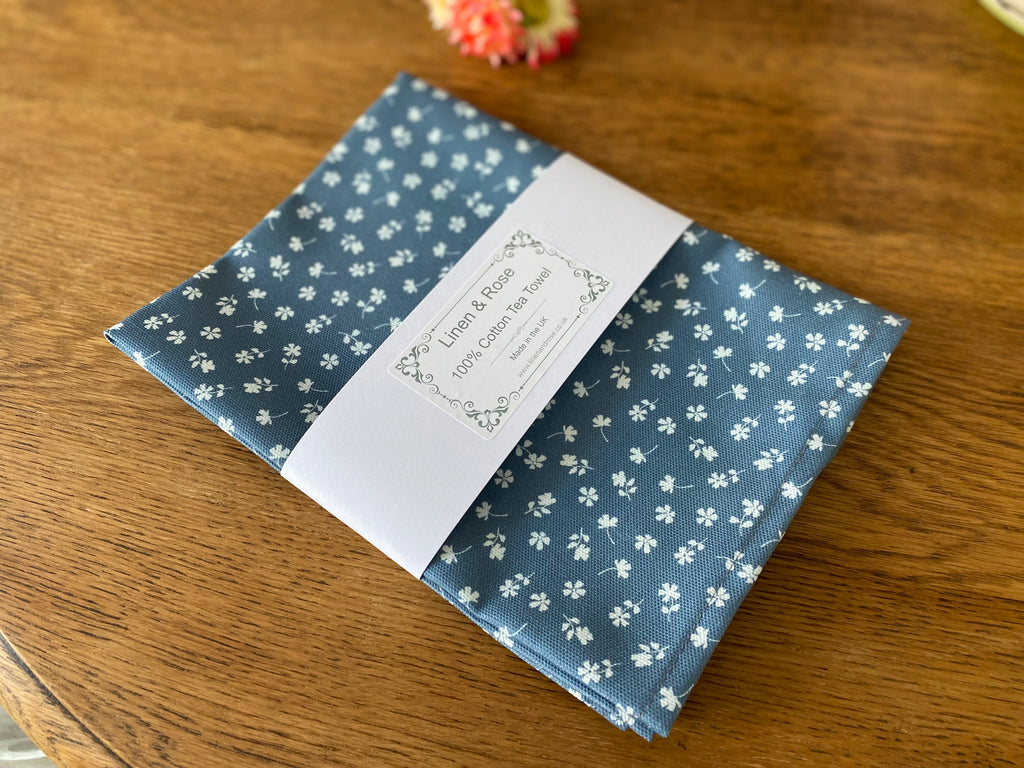 Tea Towel - Linen and Rose - Ditsy - Denim