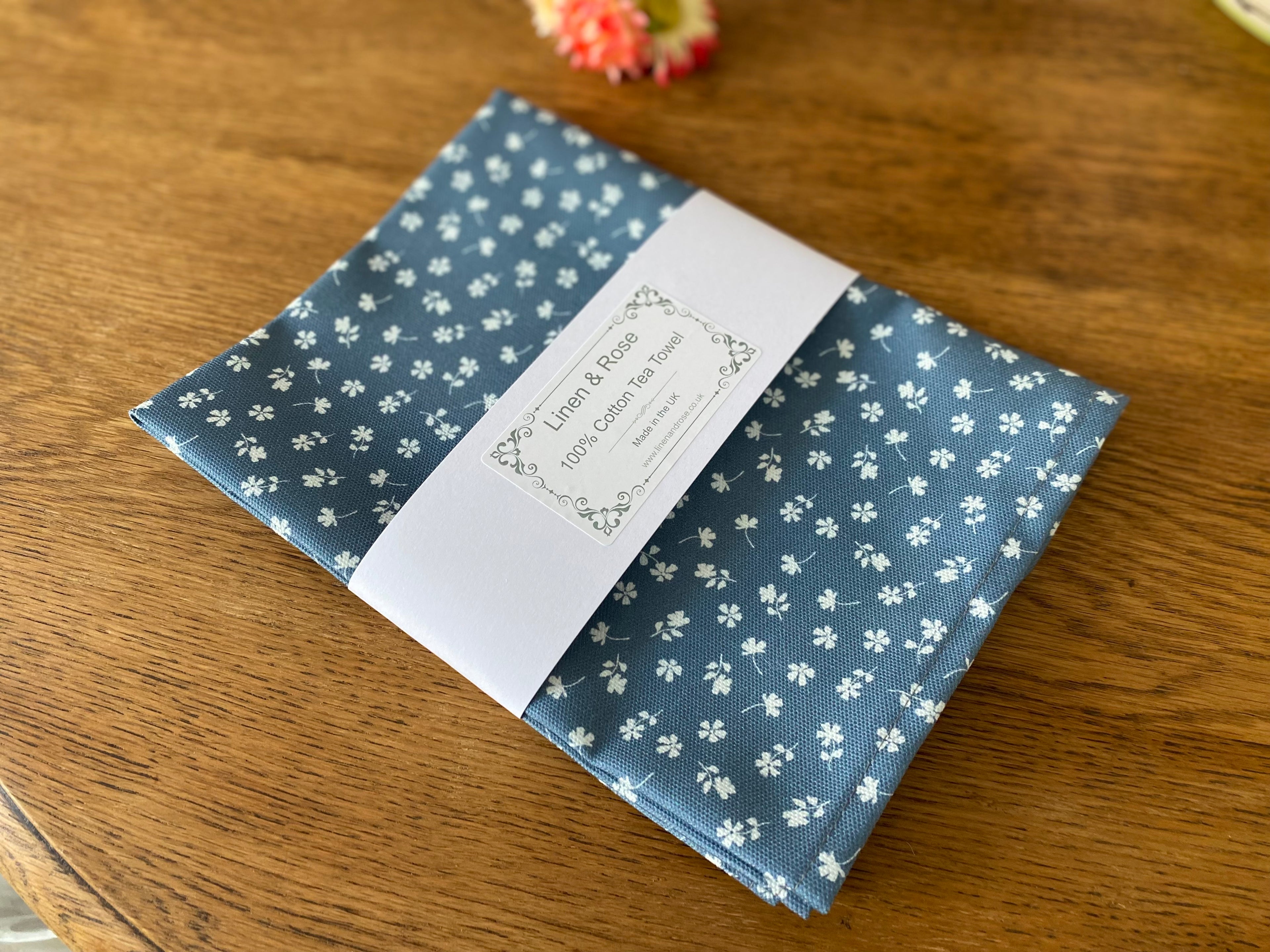 Tea Towel - Linen and Rose - Ditsy - Denim