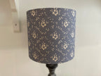 Lampshade - Linen & Rose Emilia Denim on natural linen - 20cm drum lampshade