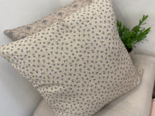 Load image into Gallery viewer, Cushion Cover - Linen and Rose - Ditsy Blue on natural linen 45cm
