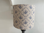 Lampshade - Linen & Rose Emilia Ice on natural linen - 20cm drum lampshade