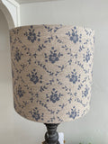 Lampshade - Linen & Rose Emilia Ice on natural linen - 20cm drum lampshade
