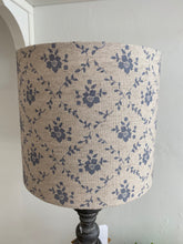 Load image into Gallery viewer, Lampshade - Linen &amp; Rose Emilia Ice on natural linen - 20cm drum lampshade
