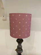 Lampshade - Linen and Rose Heart Foxglove - 15cm drum
