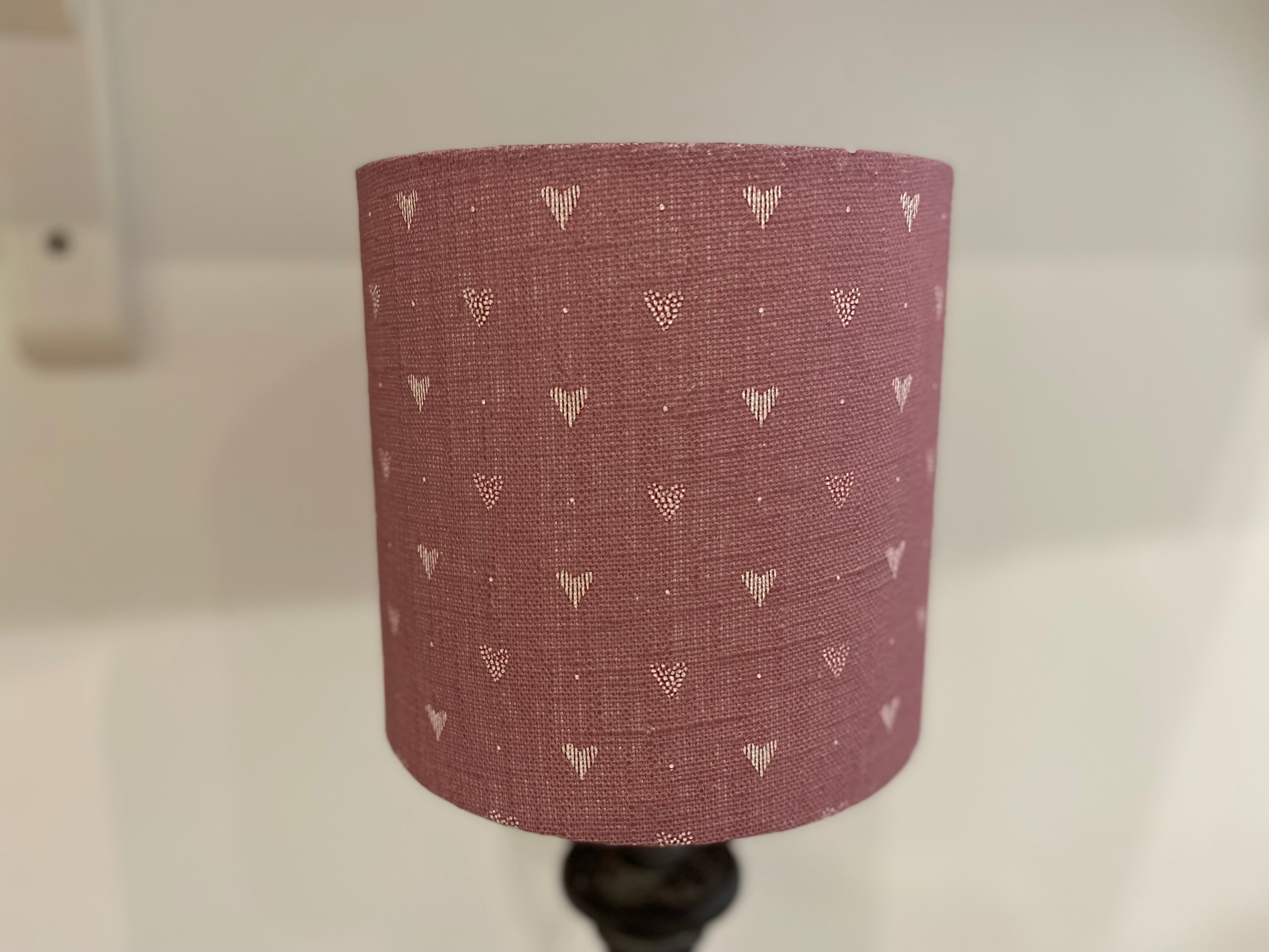 Lampshade - Linen and Rose Heart Foxglove - 15cm drum