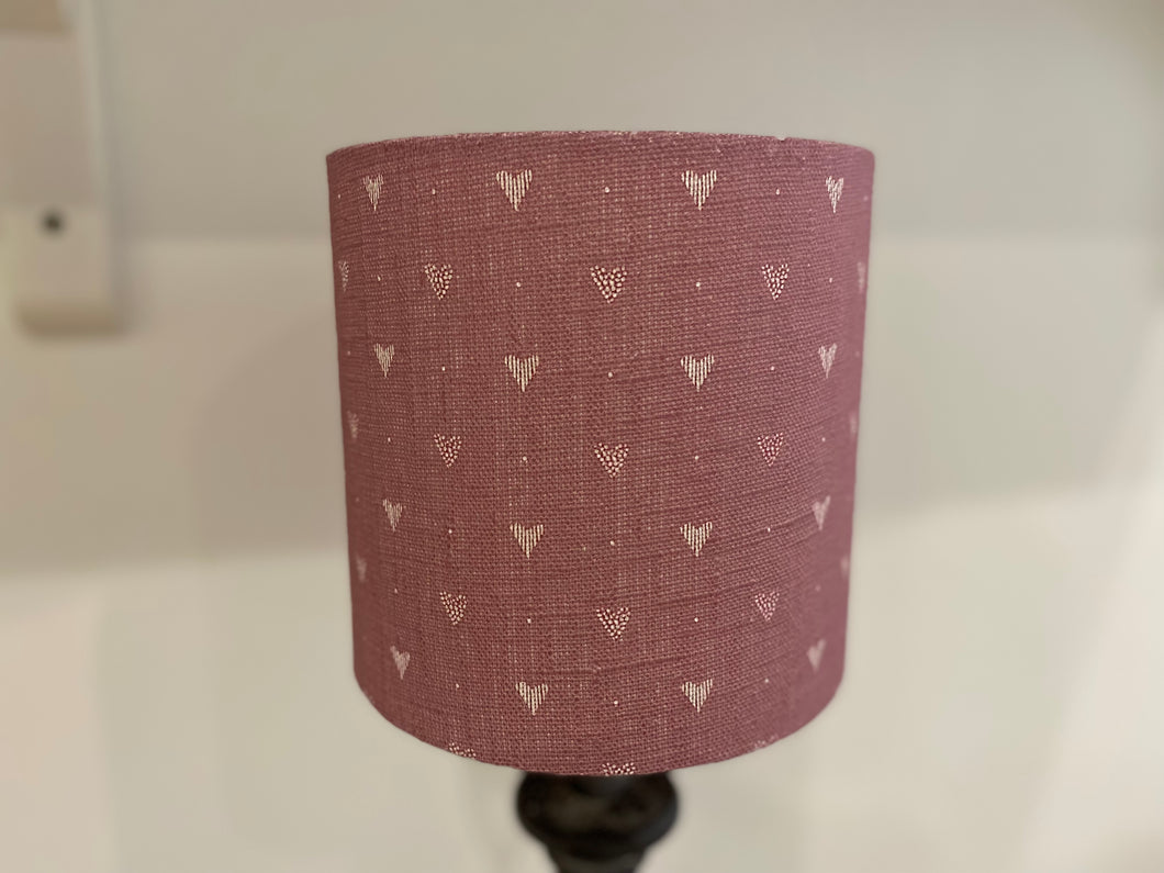 Lampshade - Linen and Rose Heart Foxglove - 15cm drum