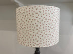 Lampshade - Linen & Rose Ditsy pink on white Cotton - 20cm drum lampshade