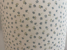 Load image into Gallery viewer, Lampshade - Linen &amp; Rose Ditsy Blue on white linen - 20cm drum lampshade
