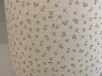 Lampshade - Linen & Rose Ditsy Straw on white linen - 20cm drum lampshade