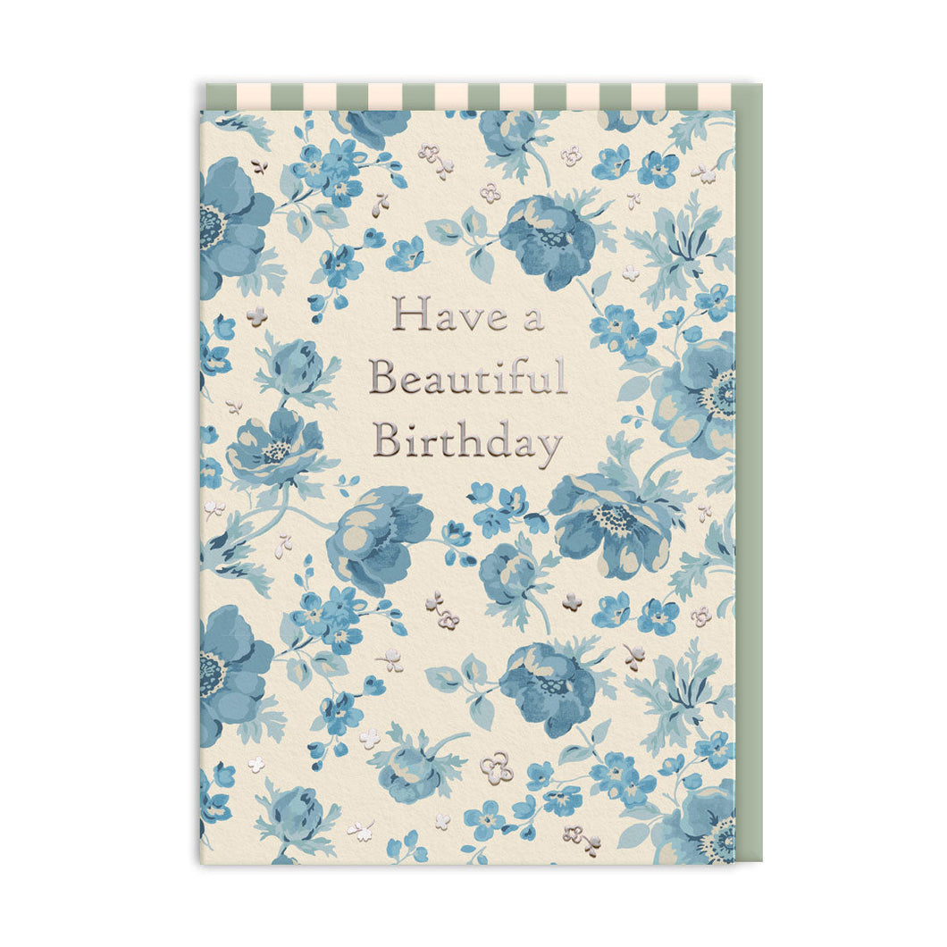 Birthday Card - Cath Kidston - Happy Birthday - Blue Anenome