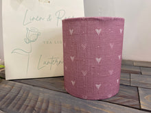 Load image into Gallery viewer, Lantern - Linen and Rose - Foxglove hearts linen - Free Gift Box
