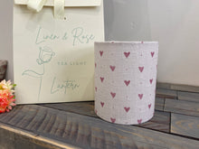 Load image into Gallery viewer, Lantern - Linen and Rose - Foxglove on ivory hearts linen - Free Gift Box
