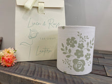 Load image into Gallery viewer, Lantern - Linen and Rose - Damson Green linen - Free Gift Box
