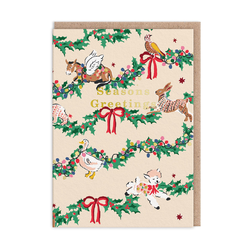 Christmas Card single - Cath Kidston - Festive Animals