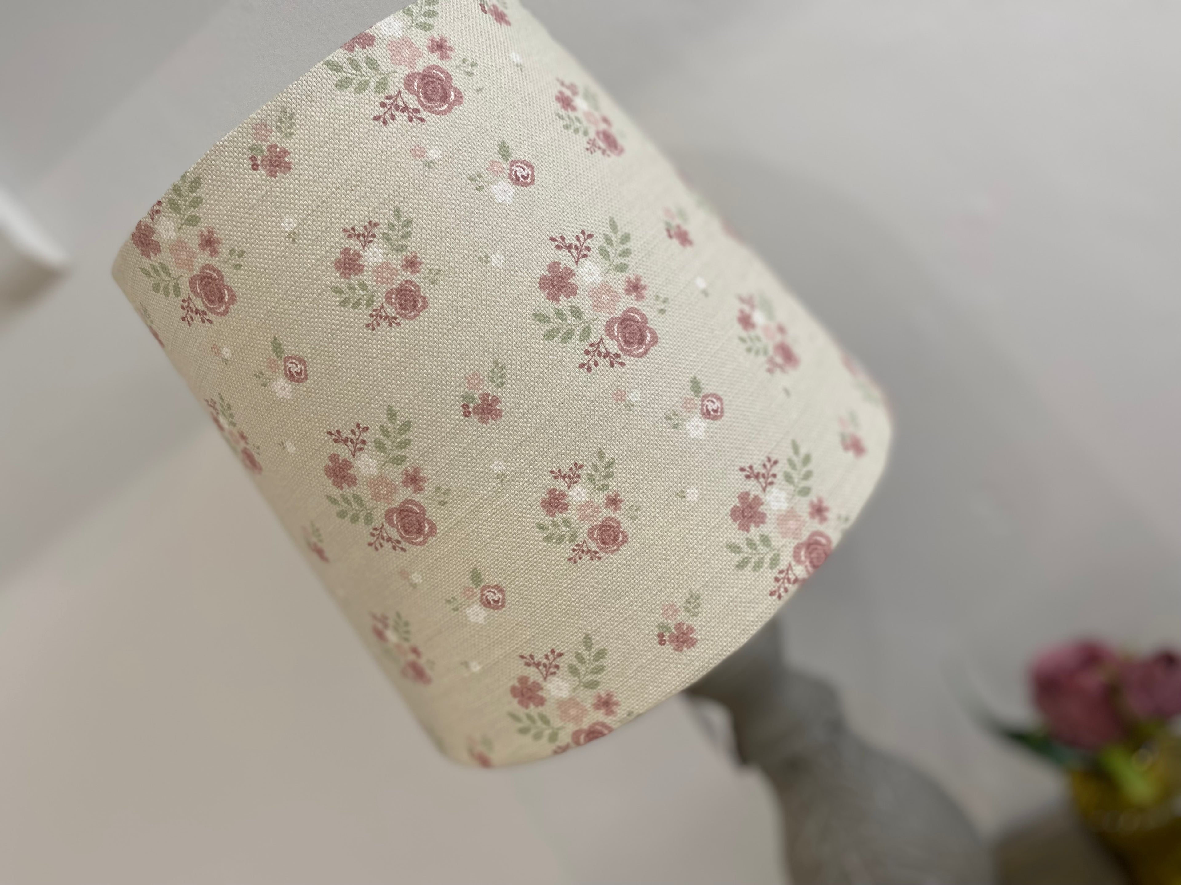 Empire Lampshade - Linen & Rose Damson Vintage - 20cm Empire