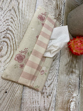 Load image into Gallery viewer, Pocket Tissue cover - Linen and Rose - Damson Vintage
