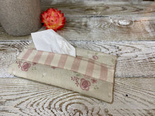 Load image into Gallery viewer, Pocket Tissue cover - Linen and Rose - Damson Vintage
