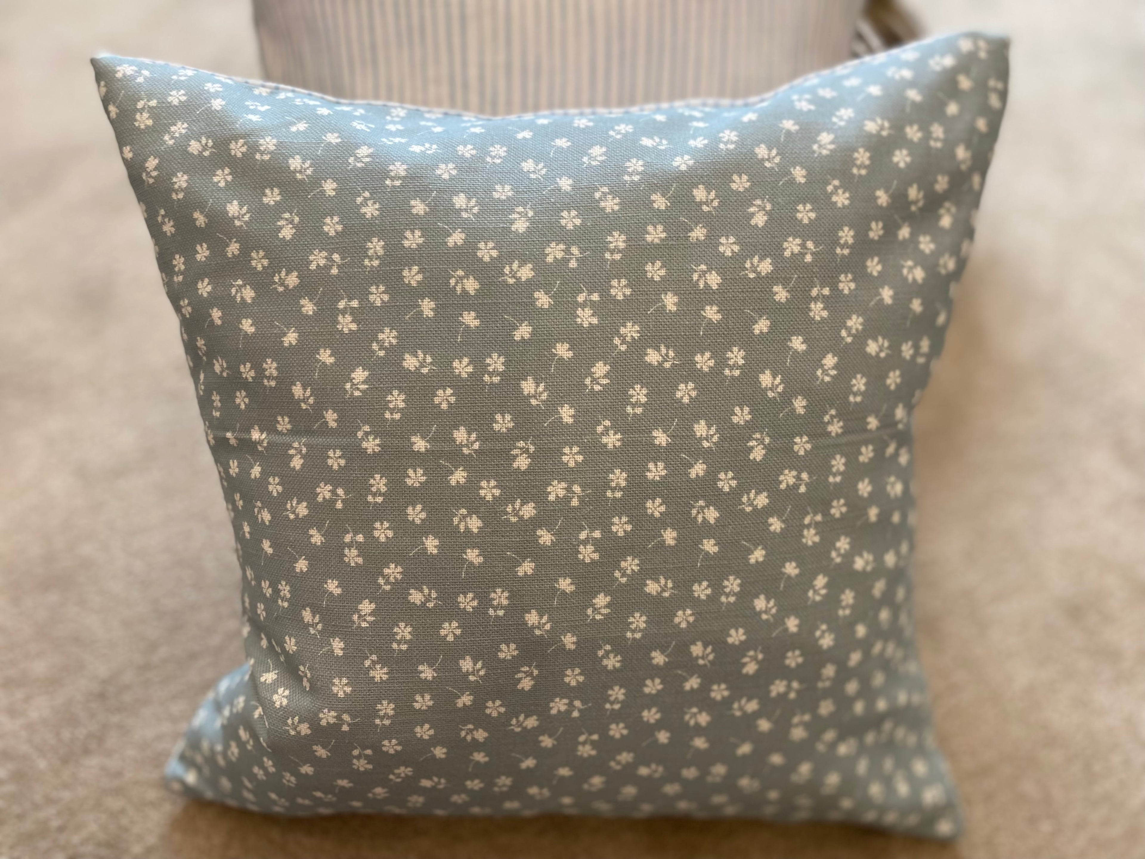 Cushion Cover - Linen & Rose Ditsy Mist - 36cm x 36cm