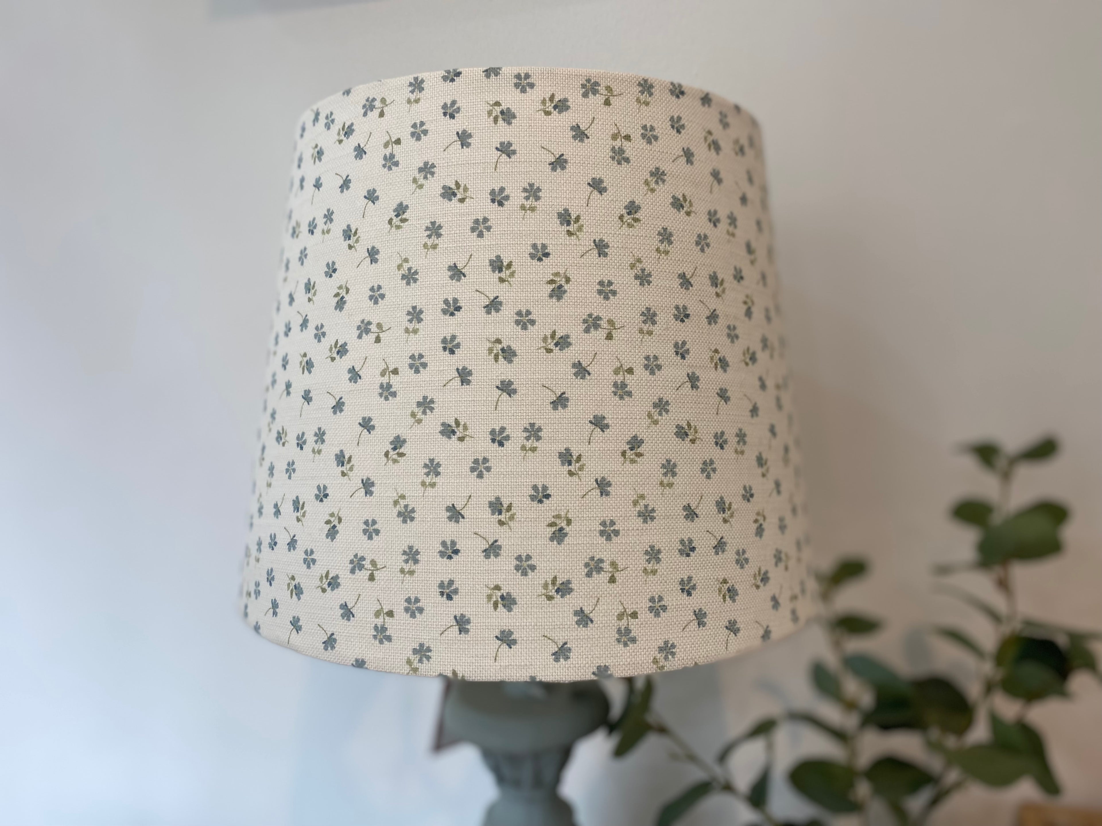 Empire Lampshade - Linen and Rose - Ditsy Blue multi - 25cm